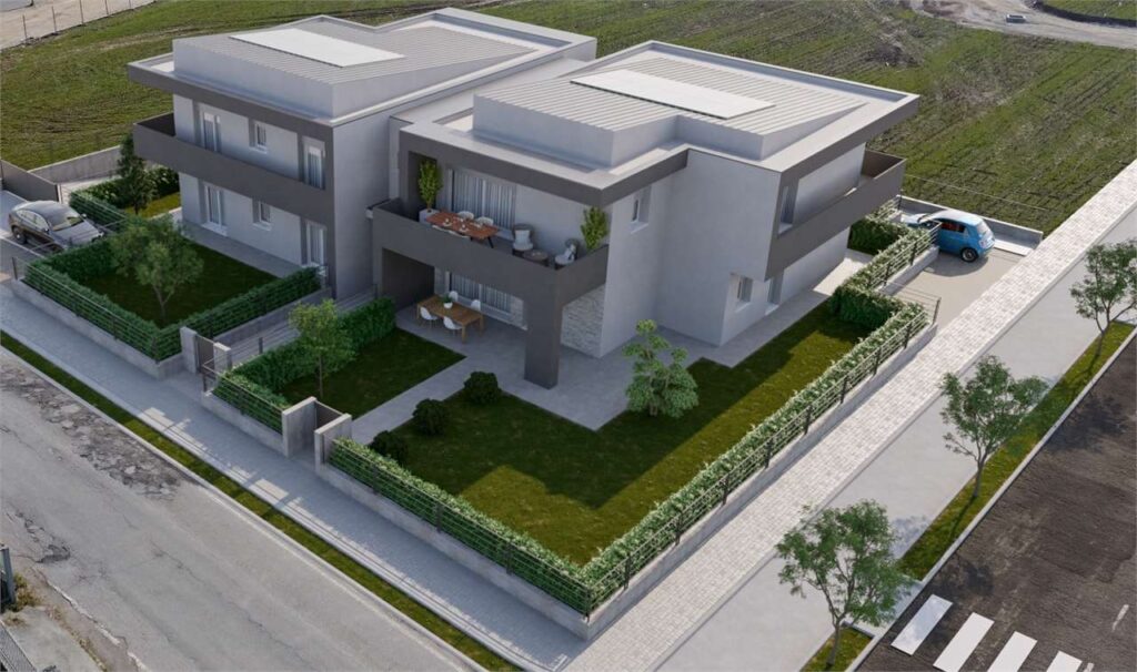 tre camere con giardino